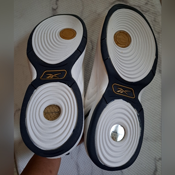 Reebok white navy gold pivot ii basketball shoes - Picture 3 of 5